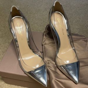 Gianvito Rossi plexi silver heels
